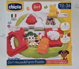 Gioco Chicco 2in1 House&Farm Puzzle -  10-36 mesi