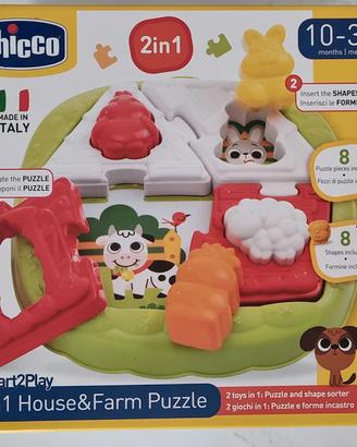 Gioco Chicco 2in1 House&Farm Puzzle -  10-36 mesi