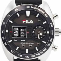 FILA OROLOGIO UOMO DRUM ROLLER PELLE NERO CRONO