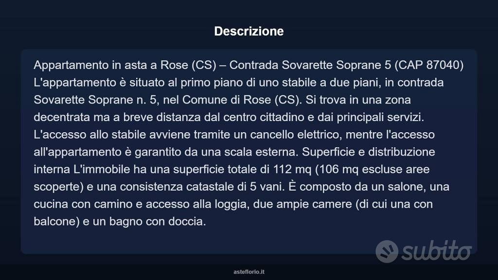 Appartamento – Rose, Cosenza - Altro