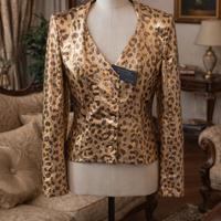 Giacca in vero pitone stampa animalier oro