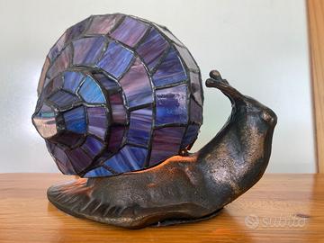 Lampada comodino lumaca vetro metallo