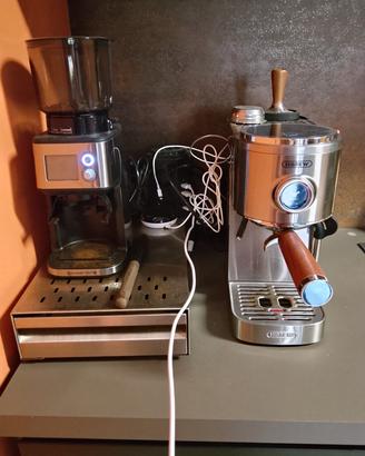 macchina caffè a braccio, macina caffe e cassetto