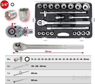 KS Tools 911.0721 3/4" Serie di chiavi a bussola