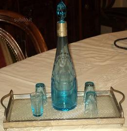 Servizio liquore cristallo turchese