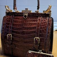 Borsa a mano in pelle di coccodrillo