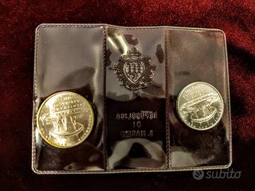Dittico 500 e 1000 lire Argento San Marino 1982