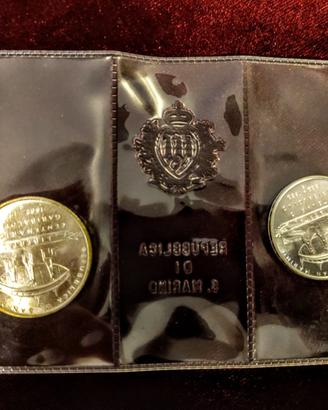 Dittico 500 e 1000 lire Argento San Marino 1982