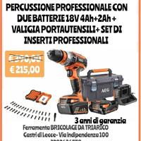 Trapano avvitatore a percussione 18 v con 2 batt