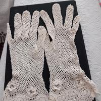 eleganti guanti lavorazione a rete uncinetto