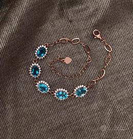Bracciale in argento 925 con topazi naturali 