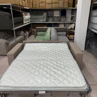 Divano letto con rete elettrosaldata tortora