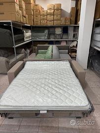 Divano letto con rete elettrosaldata tortora