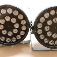 Coppia Par Led 24x12w DMX Telecomando RGBW Piatti