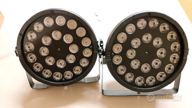 Coppia Par Led 24x12w DMX Telecomando RGBW Piatti