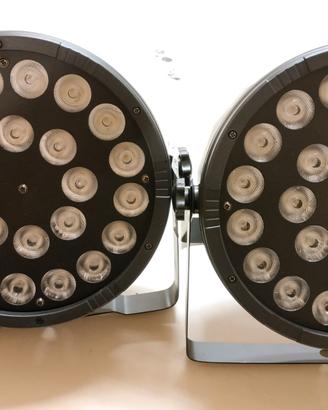 Coppia Par Led 24x12w DMX Telecomando RGBW Piatti