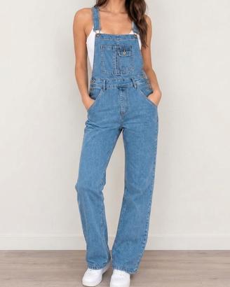salopette donna in jeans elastico chiaro, tg.M 