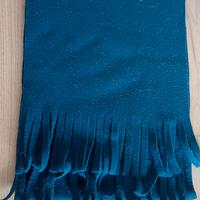 Sciarpa pile bambini blu con frange