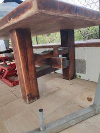 tavolo in legno massello rustico artigianale 