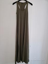 vestito lungo verde  oliva