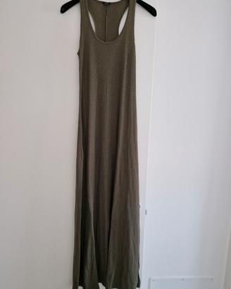 vestito lungo verde  oliva