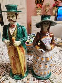Coppia Antica Di Caltagirone Originale 