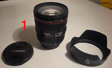 Obiettivi Canon  24-70mm , 35 mm , 14mm , 70-200mm