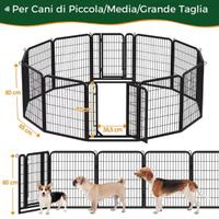 Recinto per cani, metallico, 12 pezzi da 65x80