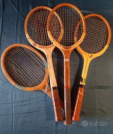 Lotto 4 Racchette Tennis Vintage Legno Dunlop Maxp