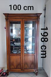 armadio legno massello porta bicchieri e piatti