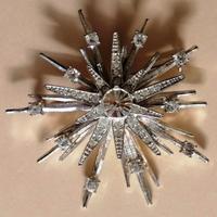 SPILLA VINTAGE NINA AVON CON STRASS IN ARGENTO
