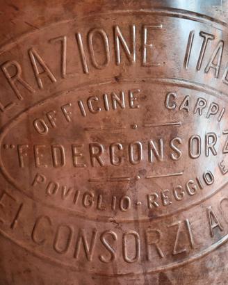 Antica Pompa Spalla in Rame Vintage Federconsorzi