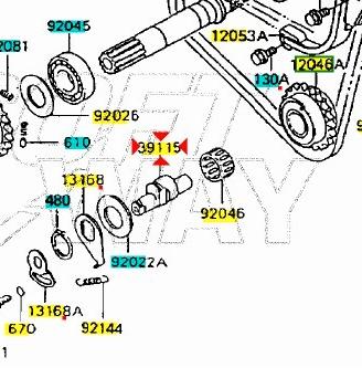 Albero bilanciere Kawasaki KLR 600 391151054