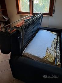 Divano letto tessuto soft nero