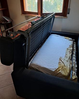 Divano letto tessuto soft nero