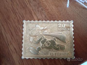 Francobollo Metallico Paperinik 20Quack Disney