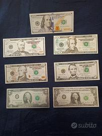 DOLLARI U.S.A. SERIE 7 PZ LAMINA ARGENTATA