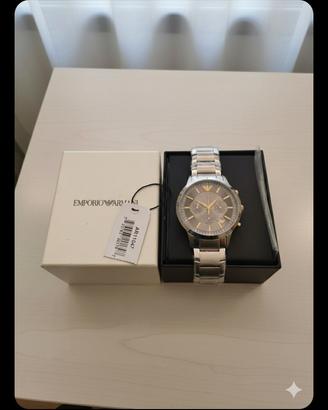 Emporio Armani Chronograph AR11047-NUOVO con Pel