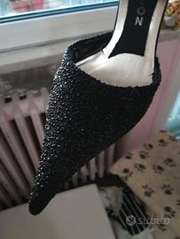 Scarpe Made in Italy con brillantini tacco 8 - com