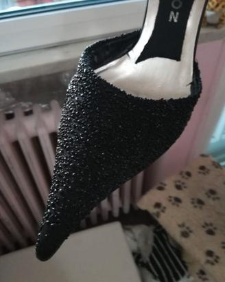 Scarpe Made in Italy con brillantini tacco 8 - com
