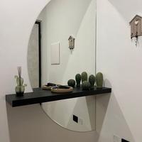 Specchio da parete grande a mezzaluna 180x90cm