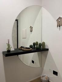 Specchio da parete grande a mezzaluna 180x90cm