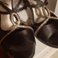 sandali in raso e brillantini