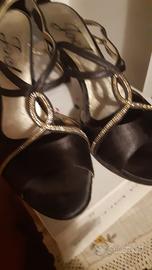 sandali in raso e brillantini