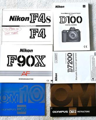 Manuali d'istruzione Nikon e Olympus