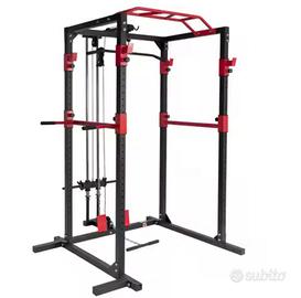 Squat rack con sbarra trazioni e dips