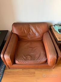 Coppia di poltrone Poltrona Frau vintage in pelle
