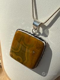 Ciondolo diaspro oceano pl. argento 925