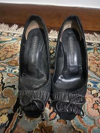Scarpe Decollete OpenToe nero tacco