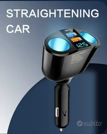Caricatore auto multifunzione con USB e tipo C